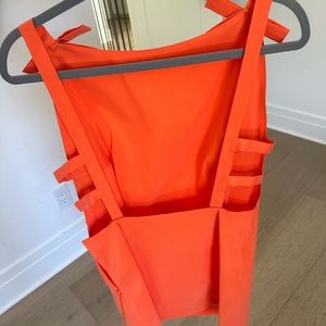 Vibrant Orange Sleeveless Dress